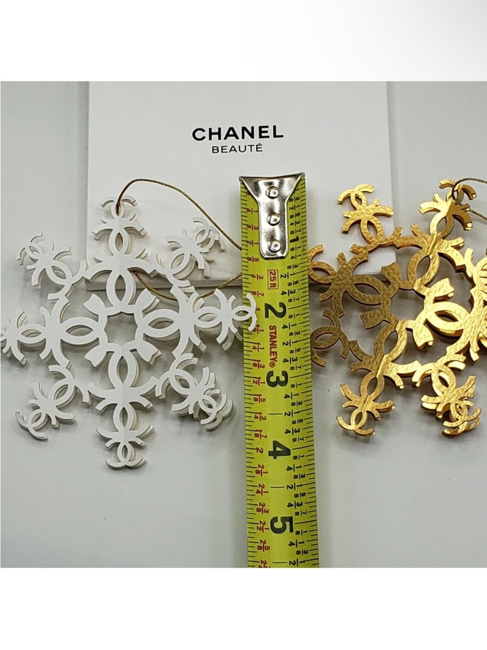 Chanel Xmas Snowflake Ornaments NWOT - Picture 4 of 7